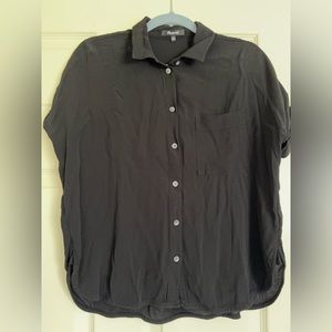 Madewell boxy crop button up blouse